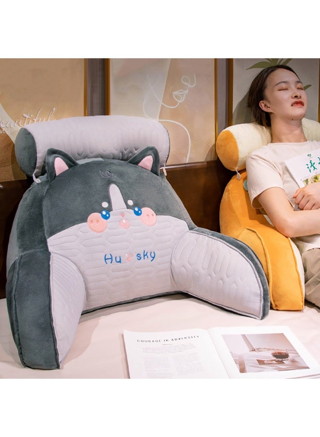 Sit Up Pillow for Reading, Sit Up Back Support Cushion with Armsrest for Resting in Bed Couch Chair or Floor, Back Support Pillow for Kids & Adult Reading Watching TV Gaming (A, 75*50cm) - Image 1