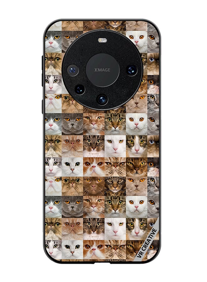 VR CREATIVE Protective Case Cover For Huawei Mate 60 Cat Faces Design Multicolour - Image 1