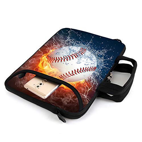 AMARY 13-13.3inch laptop sleeve chromebook case adjustable shoulder strap with handle accessory pocket for men women (Baseball) - Image 5