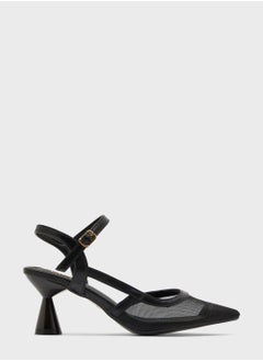 ELLA Pointed Polka Dot Side Strap Ankle Strap Pump  - Image 1