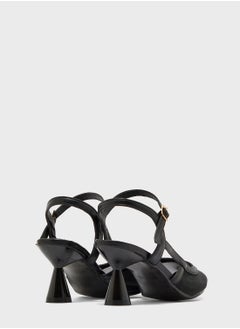 ELLA Pointed Polka Dot Side Strap Ankle Strap Pump  - Image 2