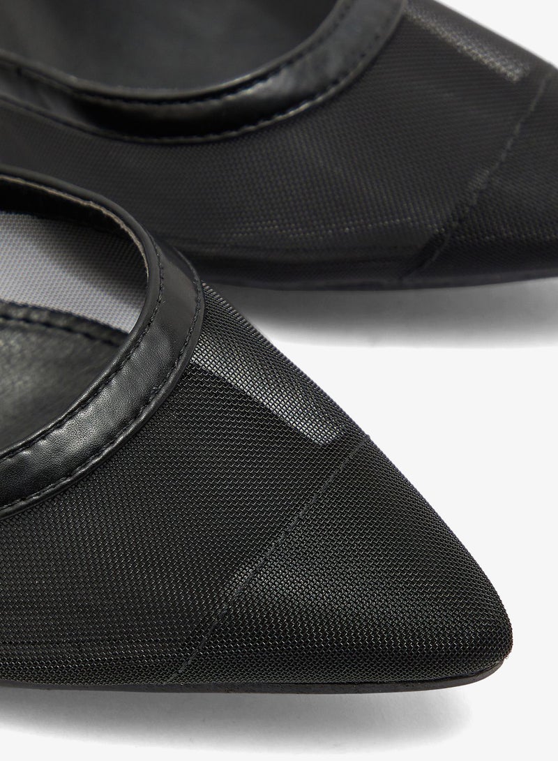 ELLA Pointed Polka Dot Side Strap Ankle Strap Pump - Image 4