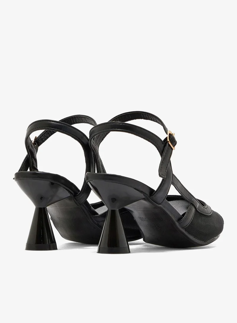 ايلا حذاء كعب منقط بسير كاحل ومقدمة مدببة