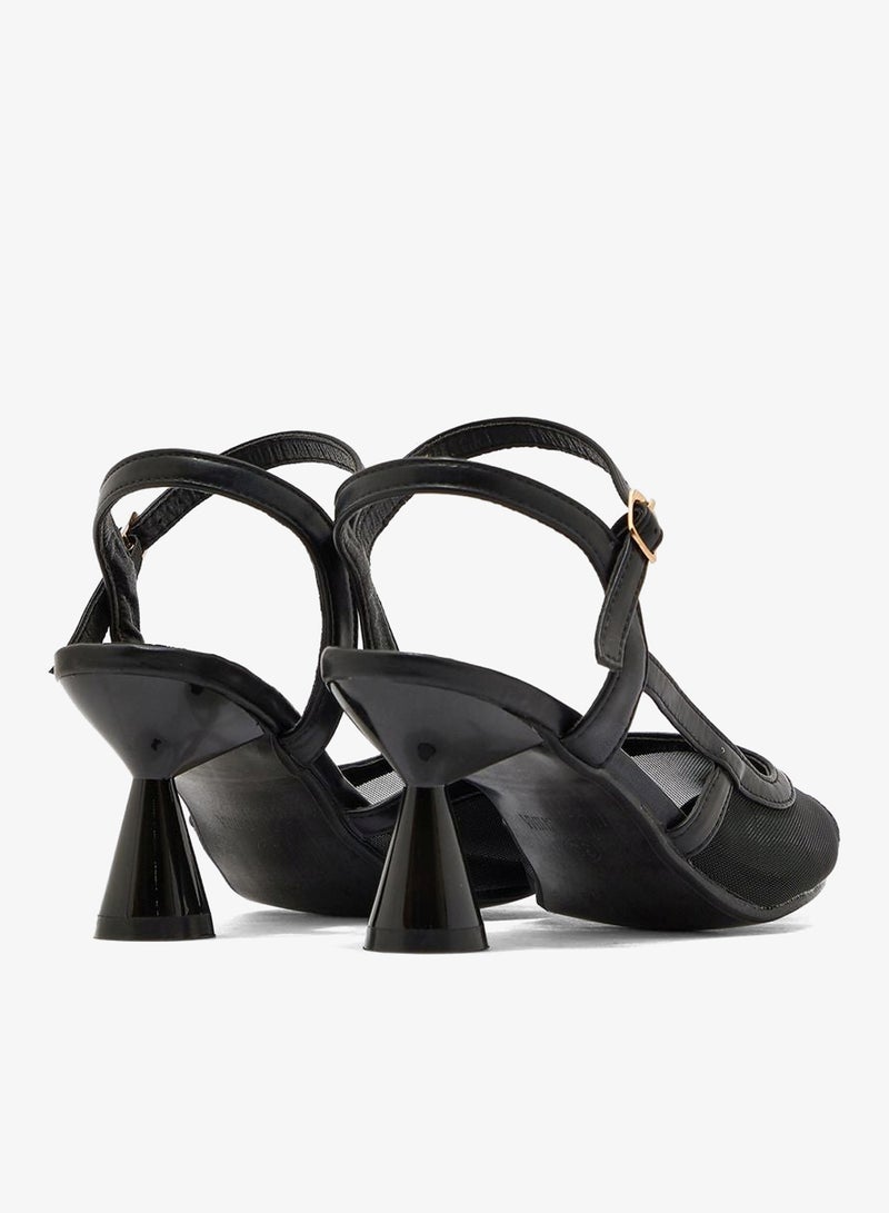 ELLA Pointed Polka Dot Side Strap Ankle Strap Pump - Image 2