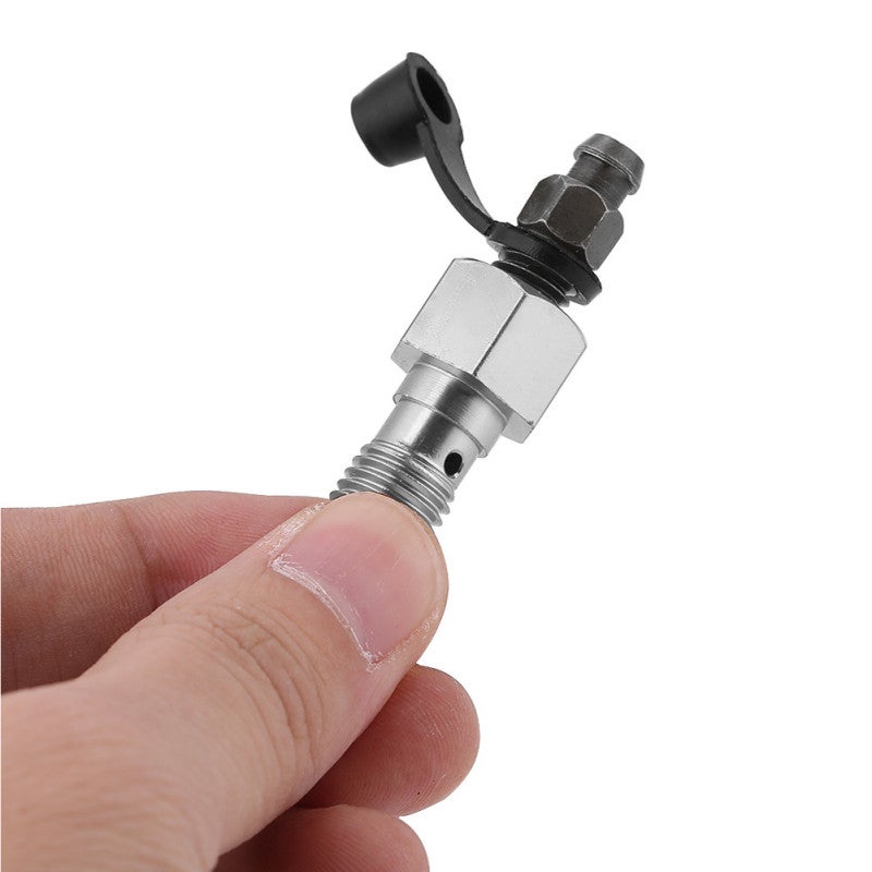 M10x1.25mm Banjo Bolt Bleed Screw - Anodized Aluminum Motorcycle Brake Caliper Bleed Nipple with Dust Cap for Front Rear Brake Lines - Image 5