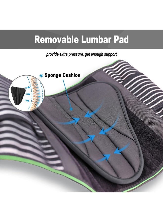 حزام دعم ظهر للرجال والنساء لتخفيف آلام أسفل الظهر مع وسادة قطنية فقرية، حزام دعم لمنطقة القطن مع 7 دعامات فولاذية للرفع الثقيل والجلوس الطويل، دعم قطني قابل للتنفس لعلاج فتق القرص الفقري وعرق النسا - Image 3