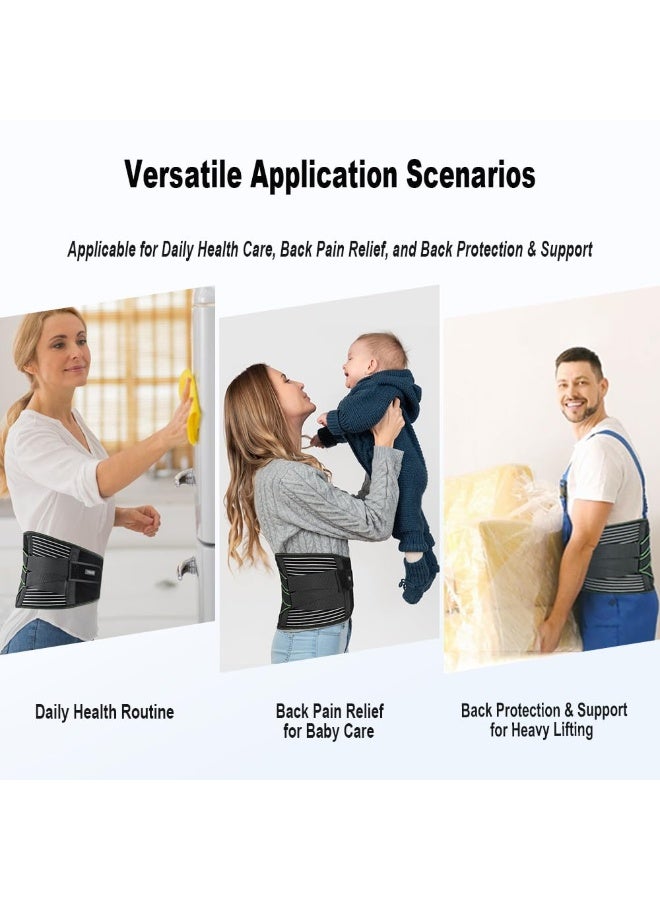 حزام دعم ظهر للرجال والنساء لتخفيف آلام أسفل الظهر مع وسادة قطنية فقرية، حزام دعم لمنطقة القطن مع 7 دعامات فولاذية للرفع الثقيل والجلوس الطويل، دعم قطني قابل للتنفس لعلاج فتق القرص الفقري وعرق النسا - Image 5
