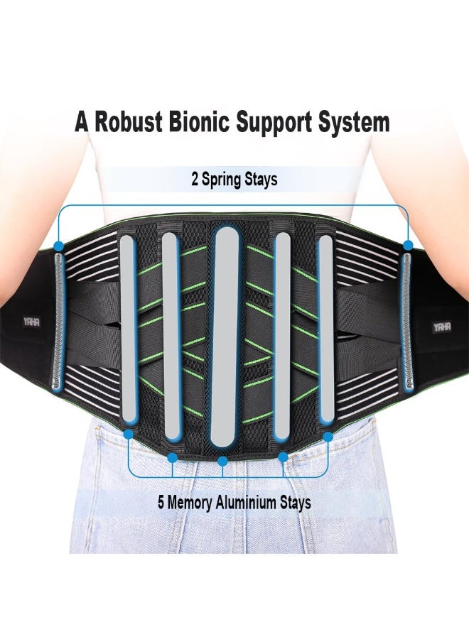 حزام دعم ظهر للرجال والنساء لتخفيف آلام أسفل الظهر مع وسادة قطنية فقرية، حزام دعم لمنطقة القطن مع 7 دعامات فولاذية للرفع الثقيل والجلوس الطويل، دعم قطني قابل للتنفس لعلاج فتق القرص الفقري وعرق النسا - Image 2