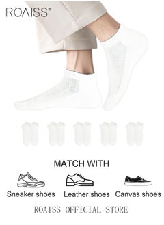 roaiss 5 Pairs Disposable Compressed Socks for Women and Men Portable Throwaway Cotton Short Socks Sweat Absorbent and Breathable Ankle Sock for Sports Business or Travel  - Image 5