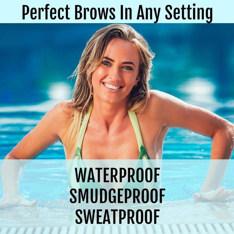 BaeBlu Cruelty Free Retractable Eyebrow Crayon, Vegan Non-Toxic Long Wear Brow Definer With Brush, Deep Taupe Pen - Image 4