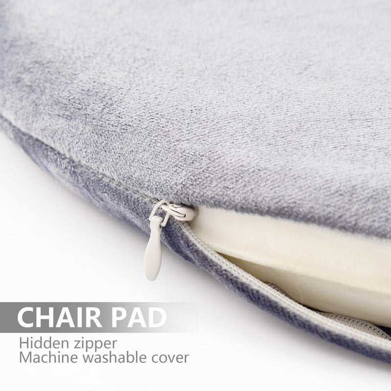 Round Seat Cushion 35x3 Cm Light Grey Anti-Slip - Memory Foam Stool Cushion for Kitchen Dining Living Room Office - Image 3