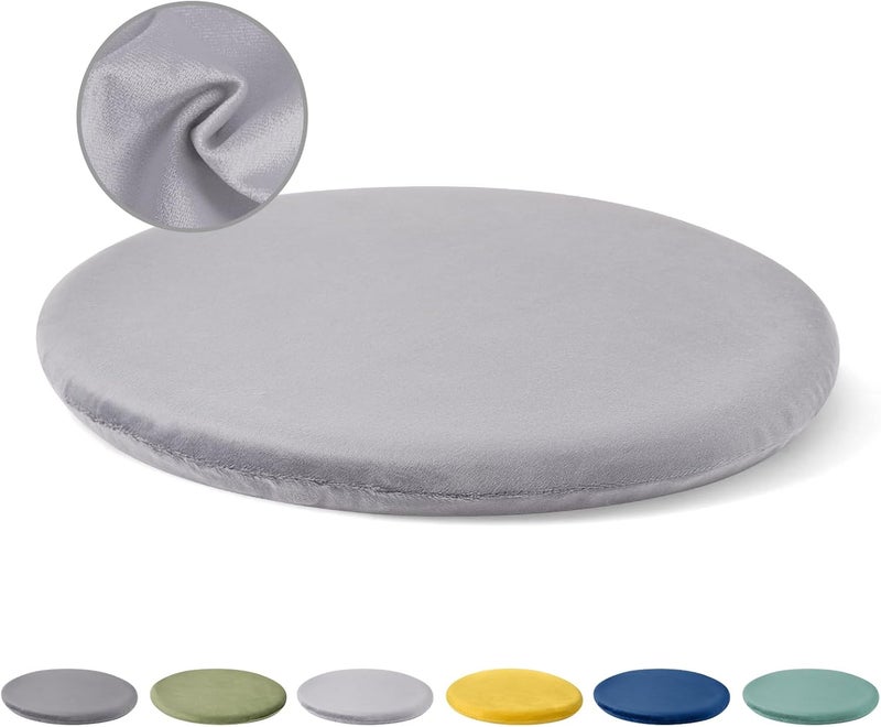 Round Seat Cushion 35x3 Cm Light Grey Anti-Slip - Memory Foam Stool Cushion for Kitchen Dining Living Room Office - Image 1