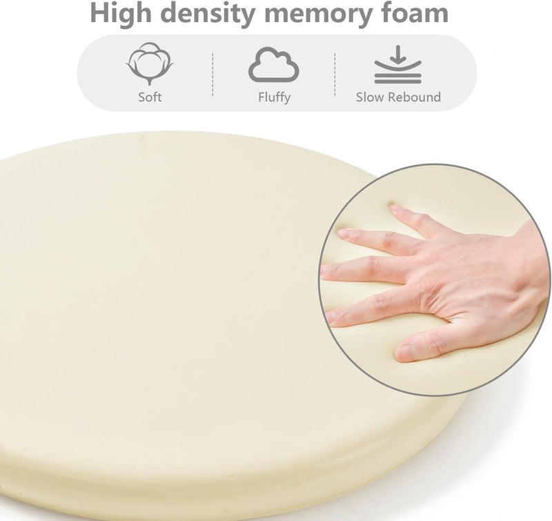 Round Seat Cushion 35x3 Cm Light Grey Anti-Slip - Memory Foam Stool Cushion for Kitchen Dining Living Room Office - Image 2