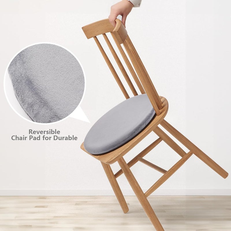 Round Seat Cushion 35x3 Cm Light Grey Anti-Slip - Memory Foam Stool Cushion for Kitchen Dining Living Room Office - Image 4