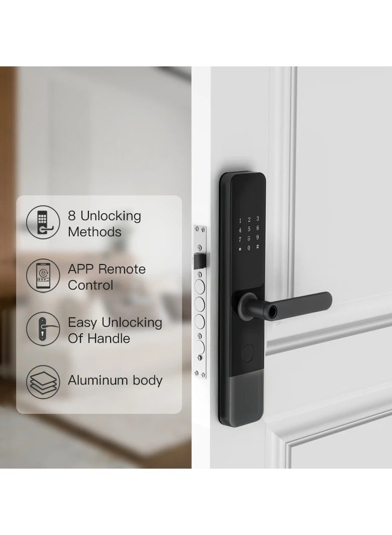 تويا قفل باب ذكي S53 من تويا يعمل عن طريق بصمة الاصبع او الباسورد او تطبيق الهاتف او كروت مغناطيسية او مفتاح امان - Image 4