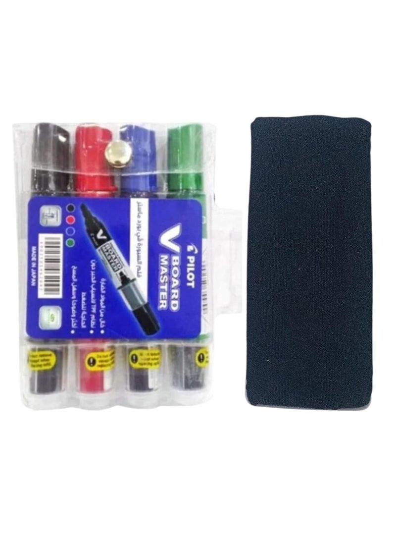 Pack Of 4 V-Board Master Whiteboard Marker With Eraser Set Multicolour - pzsku/Z84857C1F4972BEC14E05Z/45/_/1726023838/2b4ad5f7-2705-4b06-b5de-bc1989549a9f