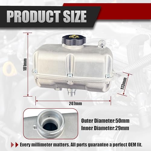 LSHDLAM Coolant Reservoir Tank for Jeep Wrangler JL 2018-2024 & Gladiator JT 2020-2024, One-Piece Cast Aluminum Coolant Overflow Bottle, Replacement for OEM 68283565AB - Image 2
