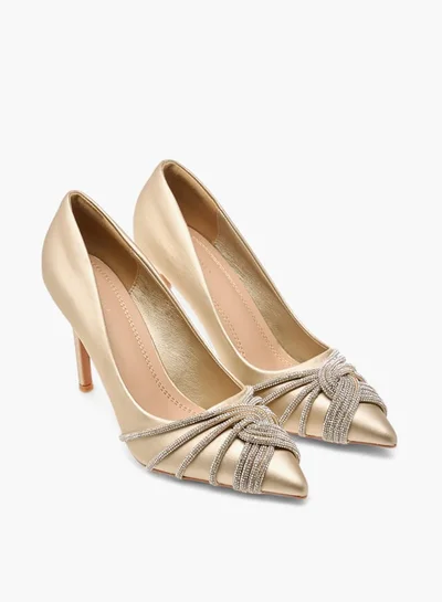 Flora Bella By Shoexpress Women Embellished Slip-On Pumps with Stiletto Heels