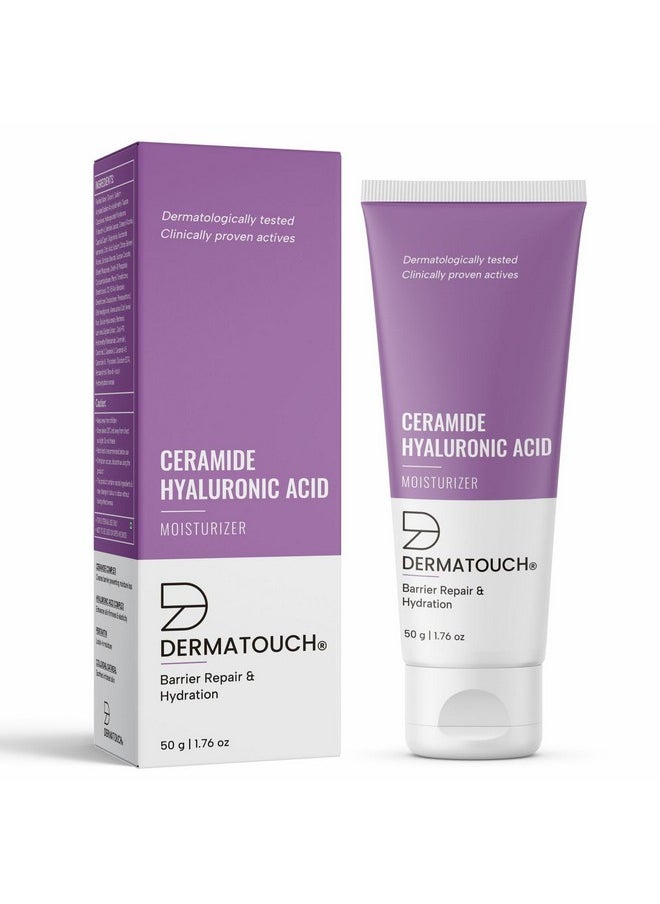 DERMATOUCH Ceramide Hyaluronic Acid Moisturizer For Intense Moisturization And Barrier Repair | For Dry Skin |50G  - Image 1