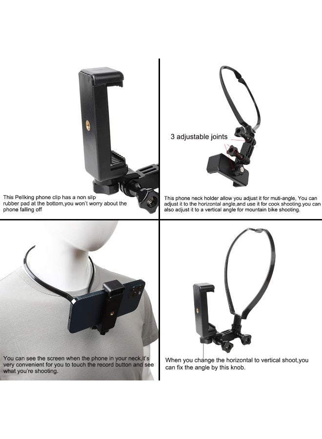 عربست حامل هاتف محمول للرقبة بدون استخدام اليدين، حامل ثلاثي القوائم عالمي معلق لهاتف iPhone وGoPro وGoPro Video وSelfie Stick - Image 3