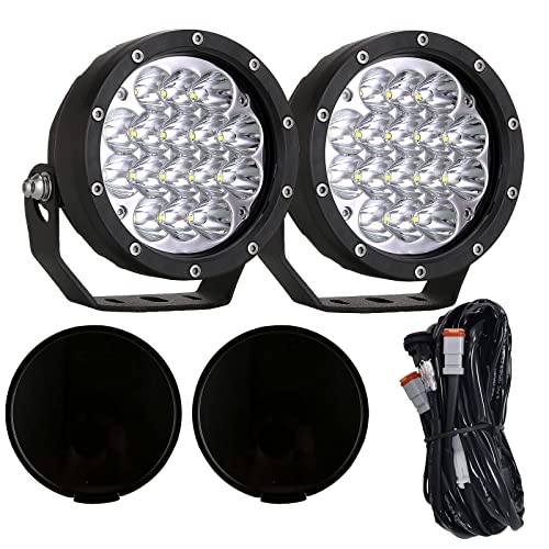 BIGLION.X Pair 160w 5 Inch Round Led Offroad Driving Lights Fog Lights 18800LM Offroad Spot Light Driving Light Pods Light Bar with Wiring Harness 12V 24V for Car Trucks SUV UTV ATV - Image 1