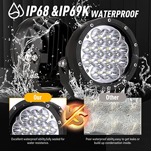 BIGLION.X Pair 160w 5 Inch Round Led Offroad Driving Lights Fog Lights 18800LM Offroad Spot Light Driving Light Pods Light Bar with Wiring Harness 12V 24V for Car Trucks SUV UTV ATV - Image 5