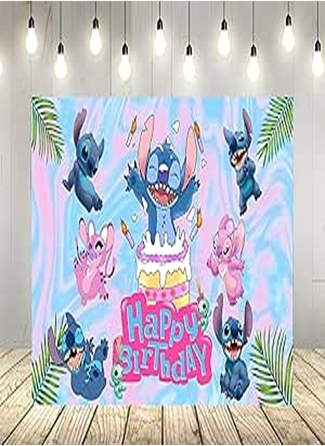 Summer Hawaiian Aloha Backdrop for Birthday Party Supplies Lilo and Stitch Baby Shower Banner for Birthday Party Decoration 6x4ft 