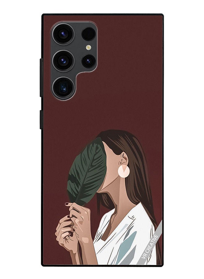 VR CREATIVE Protective Case Cover For Samsung Galaxy S23 Ultra 5G Leaf Girl Design Multicolour - Image 1