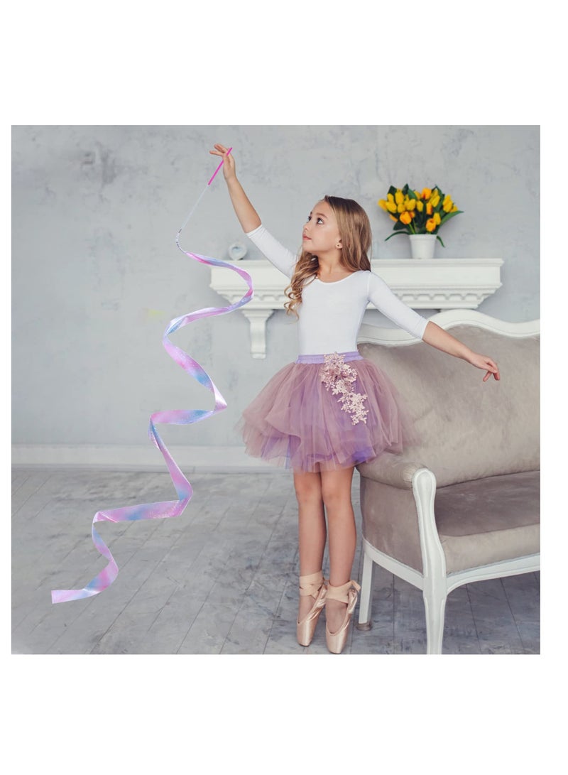 SUNSAR 2pcs Rhythmic Dance Ribbons, 200CM/78.7 Inch Gymnastics Ribbon Dancer Wand Dancing Ribbon Streamers for Kids, Fits Artistic Dancing Gymnastics, - Image 3