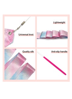 SUNSAR 2pcs Rhythmic Dance Ribbons, 200CM/78.7 Inch Gymnastics Ribbon Dancer Wand Dancing Ribbon Streamers for Kids, Fits Artistic Dancing Gymnastics,  - Image 4