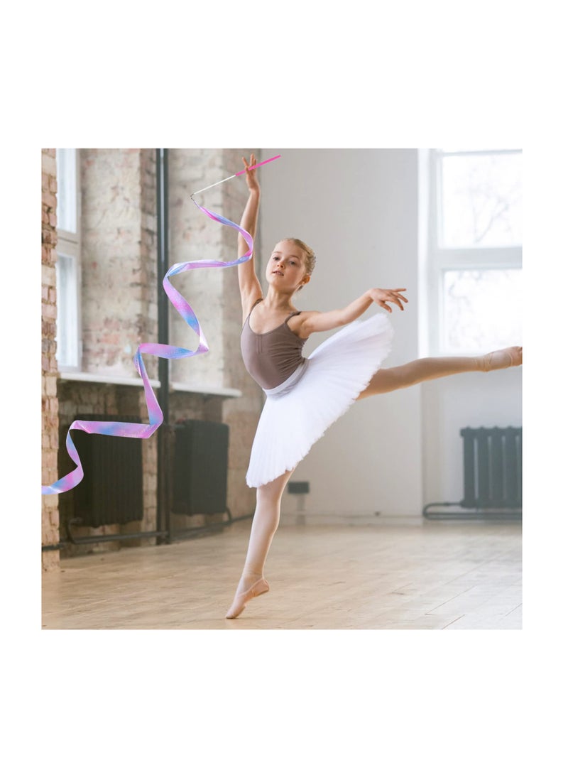 SUNSAR 2pcs Rhythmic Dance Ribbons, 200CM/78.7 Inch Gymnastics Ribbon Dancer Wand Dancing Ribbon Streamers for Kids, Fits Artistic Dancing Gymnastics, - Image 5