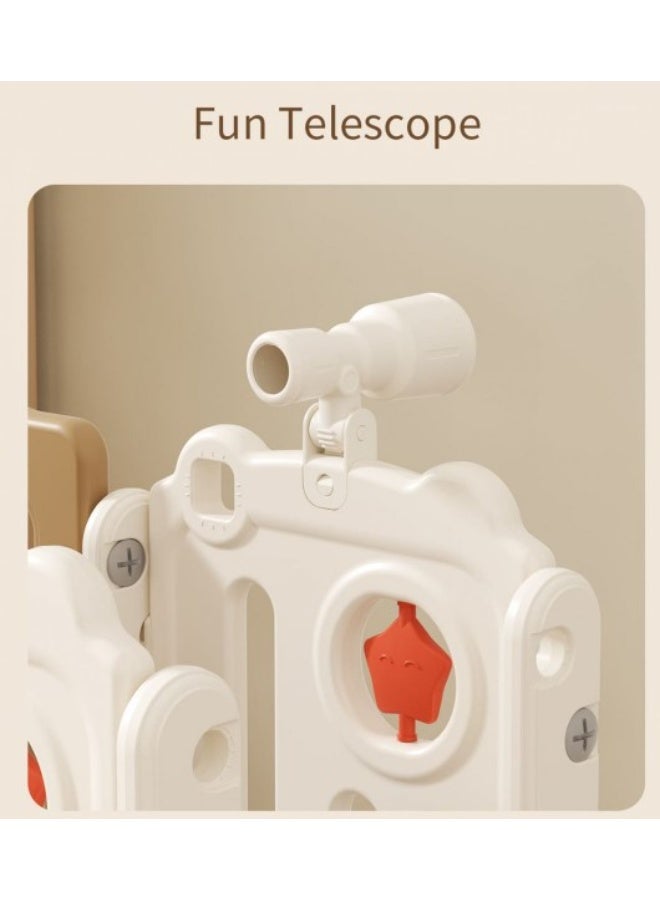 فول جوي مجموعة زحليقة وأرجوحة مع حلقة كرة سلة وسلم وتلسكوب  5*1 للأطفال،مجموعة ملعب داخلي وخارجي للأطفال الصغار،مجموعة ألعاب تسلق للأطفال - Image 4