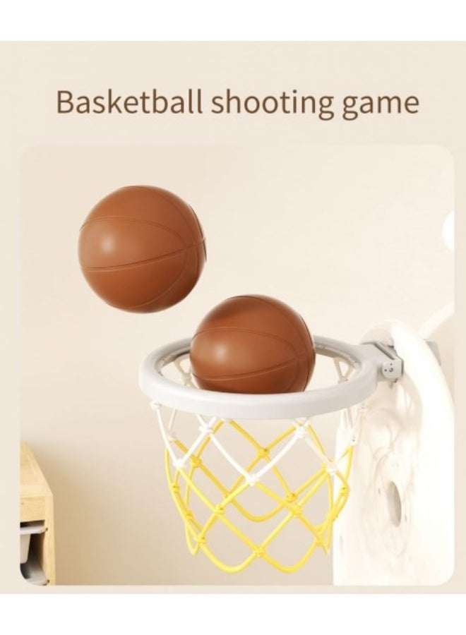 فول جوي مجموعة زحليقة وأرجوحة مع حلقة كرة سلة وسلم وتلسكوب  5*1 للأطفال،مجموعة ملعب داخلي وخارجي للأطفال الصغار،مجموعة ألعاب تسلق للأطفال - Image 5