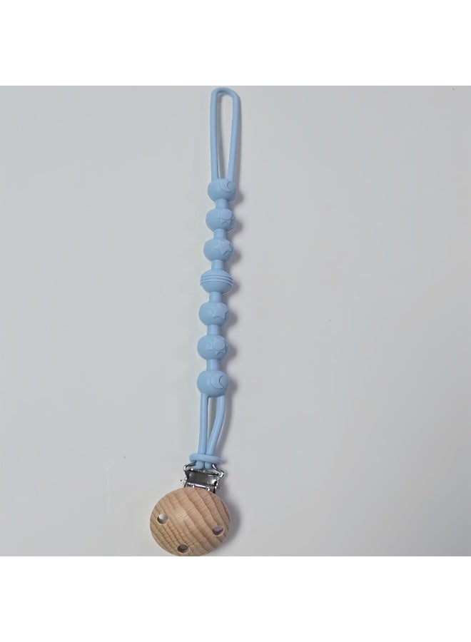 Lee Yon Natural Latex Pacifier With Pacifier Chain, Baby 0-6 Months (Blue) - Image 3