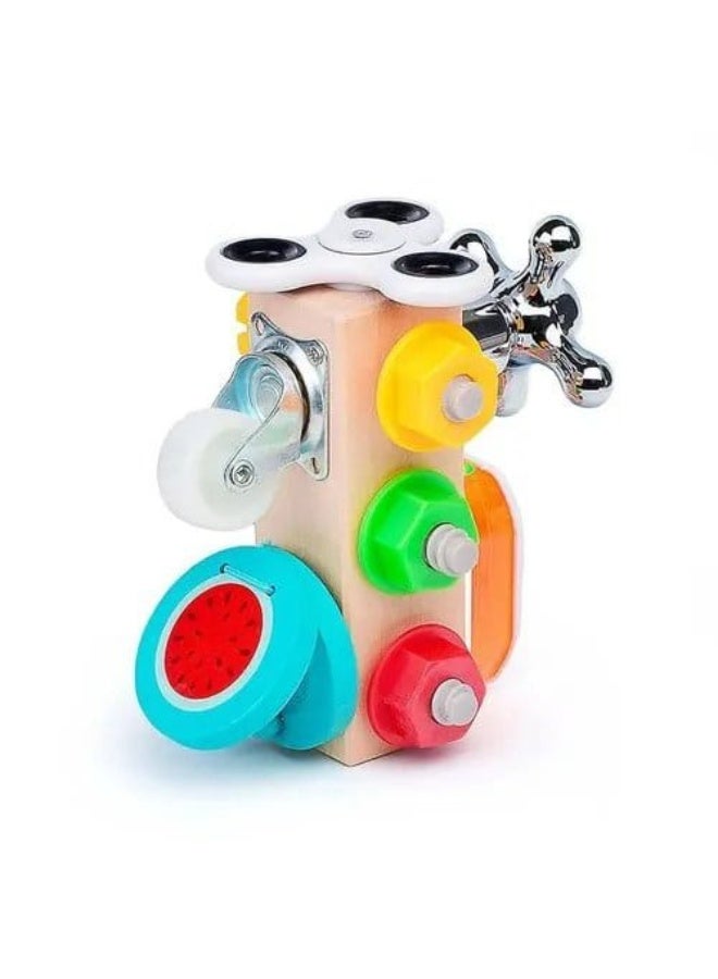 حديقة الألعاب لوحة مشغولية مونتيسوري – لعبة خشبية حسية مع مفاتيح وتحكم | تدريب المهارات الحركية للأطفال الصغار | تعليم ممتع - Image 2