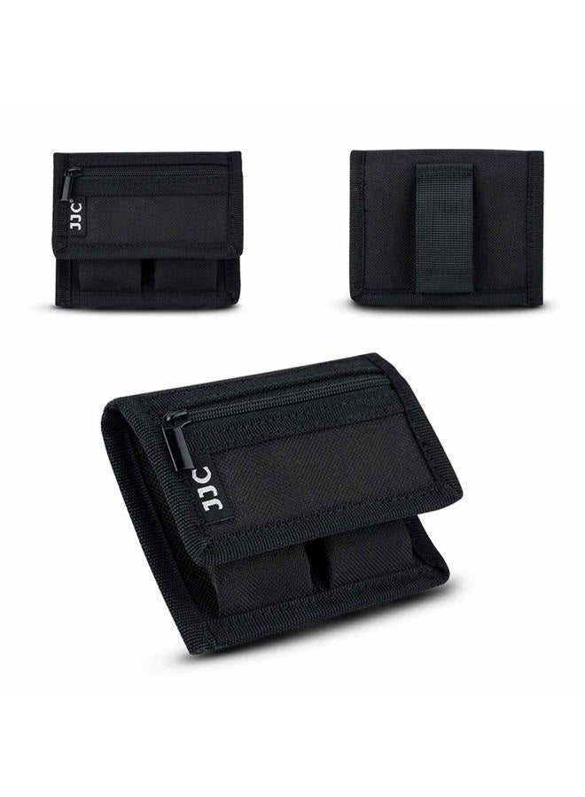 JJC Camera Battery Pouch Holder Case for 2 PCS Sony NP-F550 NP-FW50 NP-FZ100 NP-BX1 Canon LP-E6 LP-E8 LP-E10 LP-E12 LP-E17 Fuji NP-W126 Nikon EN-EL14 EN-EL15 with Zipped Pocket to Store SD TF XQD CF Cards  - Image 2