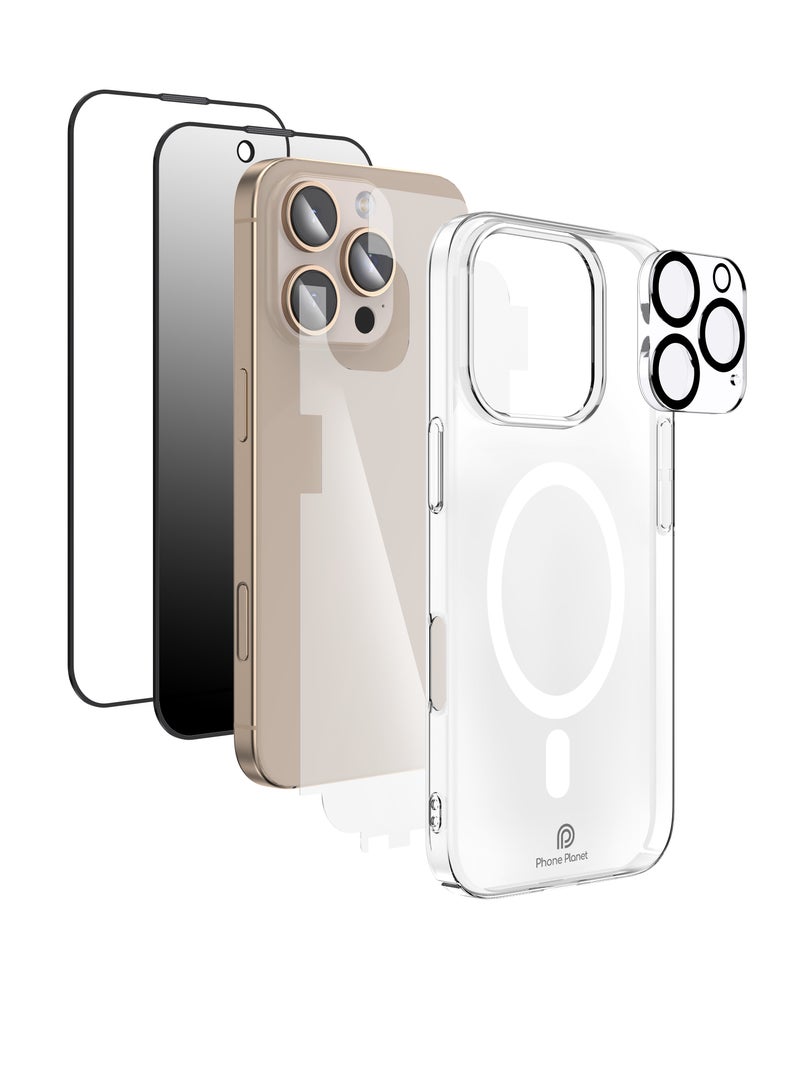 High Quality iPhone 16 Pro Max Screen Protector, Lens Protector and Phone Case 6 in 1 Package - Image 1