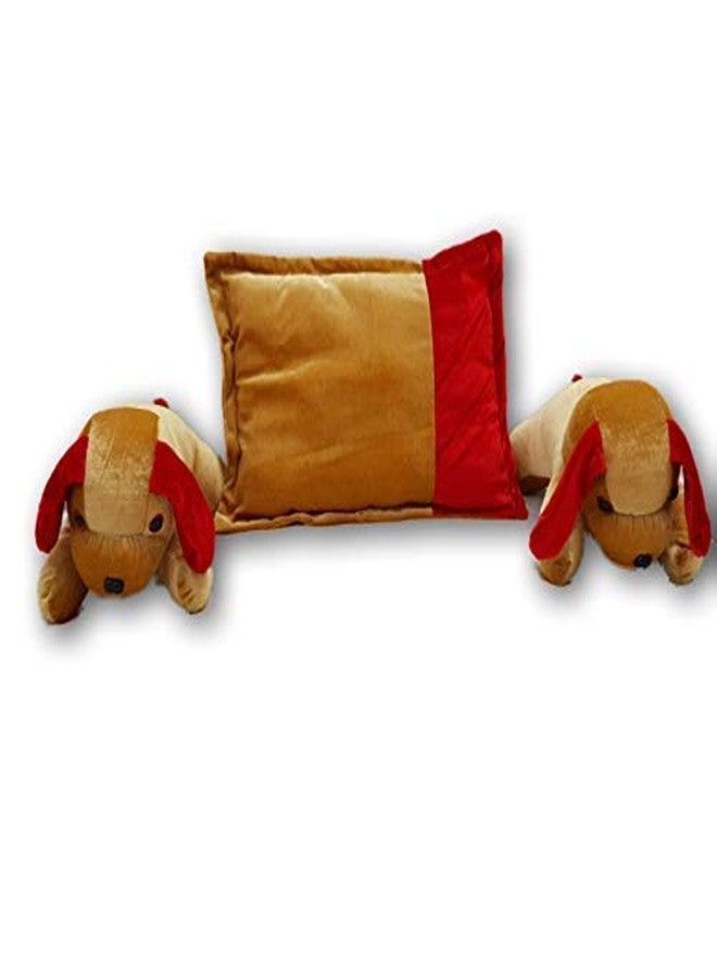 Pinks & Blues Smarty Full Sleeping Baby Bedding Set in Velvet with 2 Side Pillows in a Shape of Puppies (RED Camel) (0-48MONTHS) - Image 3