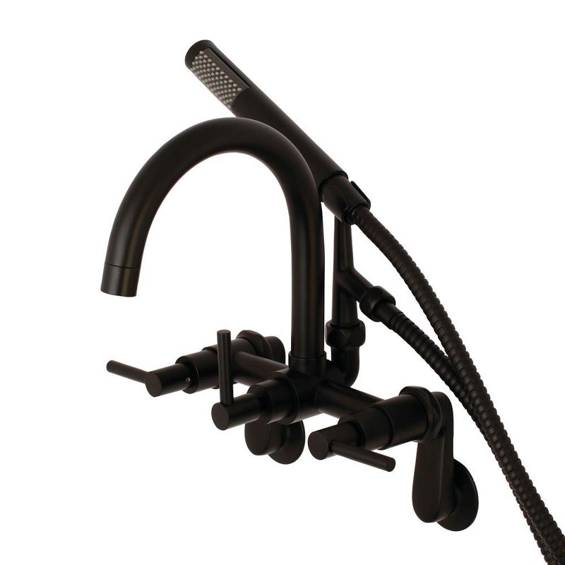 Aqua Vintage AE8150DL Concord 7Inch Adjustable Wall Mount Tub Faucet Matte Black