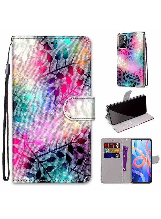Case For Xiaomi Redmi Note 11 Coloured Drawing Cross Texture Horizontal Flip Leather Phone Case with Holder & Card Slots & Wallet & Lanyard