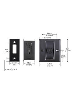 SYOSI Sliding Pocket Door Lock Hardware, Replace Old or Damaged Privacy Black Pull Handles Security Door Lock Latch Knob Safety Upgraded 2-3/4”x2-1/2”, for 1-3/8” Thickness Door  - Image 3