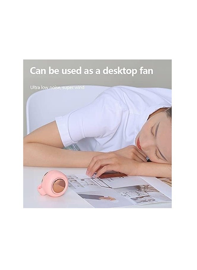 MOCOM Mini Portable Bladeless Clip-On USB Fan | Rechargeable 900mAh Battery | 3-Speed Adjustable Wind | Type-C Charging | Ultra-Quiet Lightweight Wearable Cooling Fan for Office, Travel, Outdoor, Chest, Waist, Backpack  - Image 2