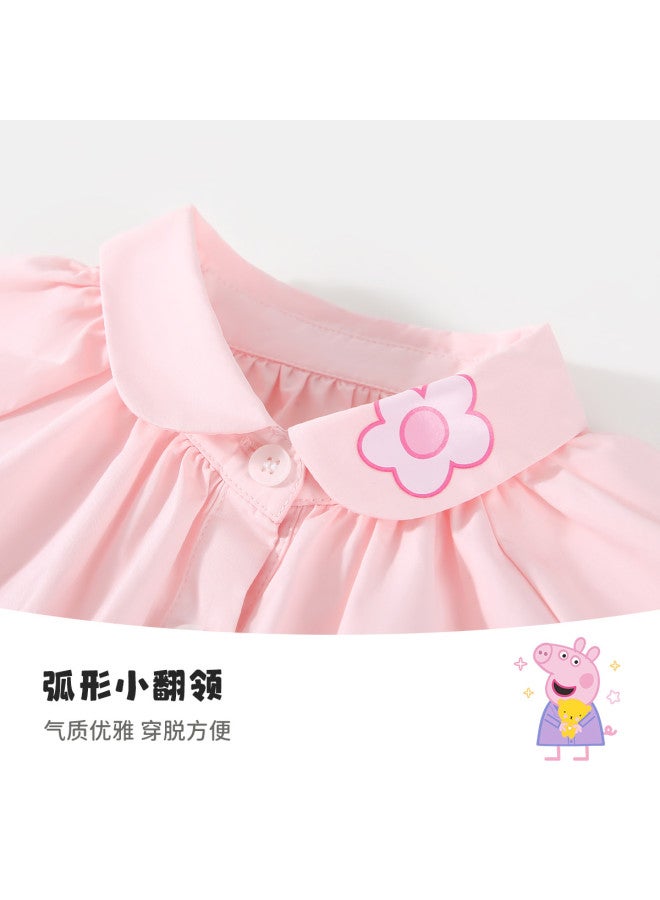 peppa Pig Spring Girls' Breathable Comfort Shirt With Adorable Lace Sleeves Baby Blouse - Image 4