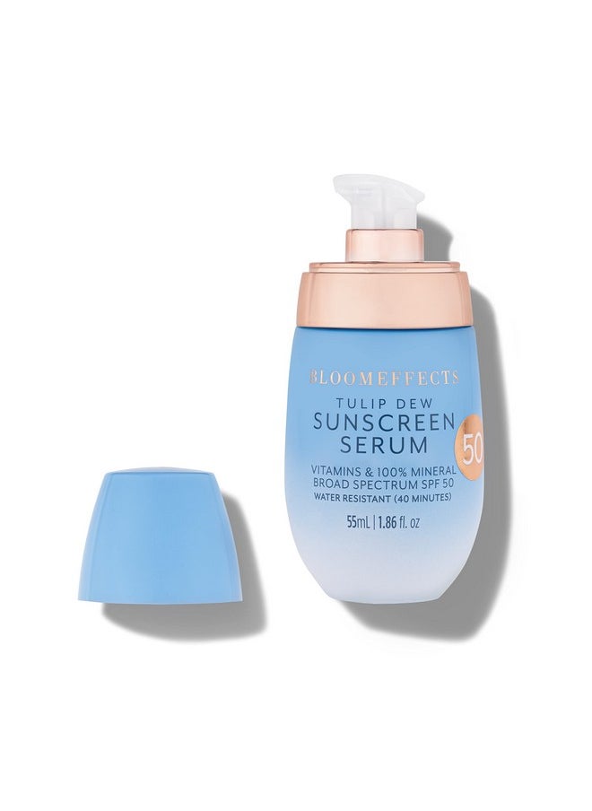 BLOOMEFFECTS Bloomeffects - Tulip Dew Sunscreen Serum With Broad Spectrum Mineral SPF 50 (Water-Resistant Up To 40 Minutes) | Cruelty-Free Clean Beauty (1.86 fl oz | 55 ml)  - Image 1