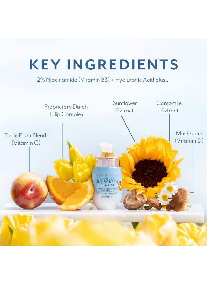 BLOOMEFFECTS Bloomeffects - Tulip Dew Sunscreen Serum With Broad Spectrum Mineral SPF 50 (Water-Resistant Up To 40 Minutes) | Cruelty-Free Clean Beauty (1.86 fl oz | 55 ml)  - Image 4