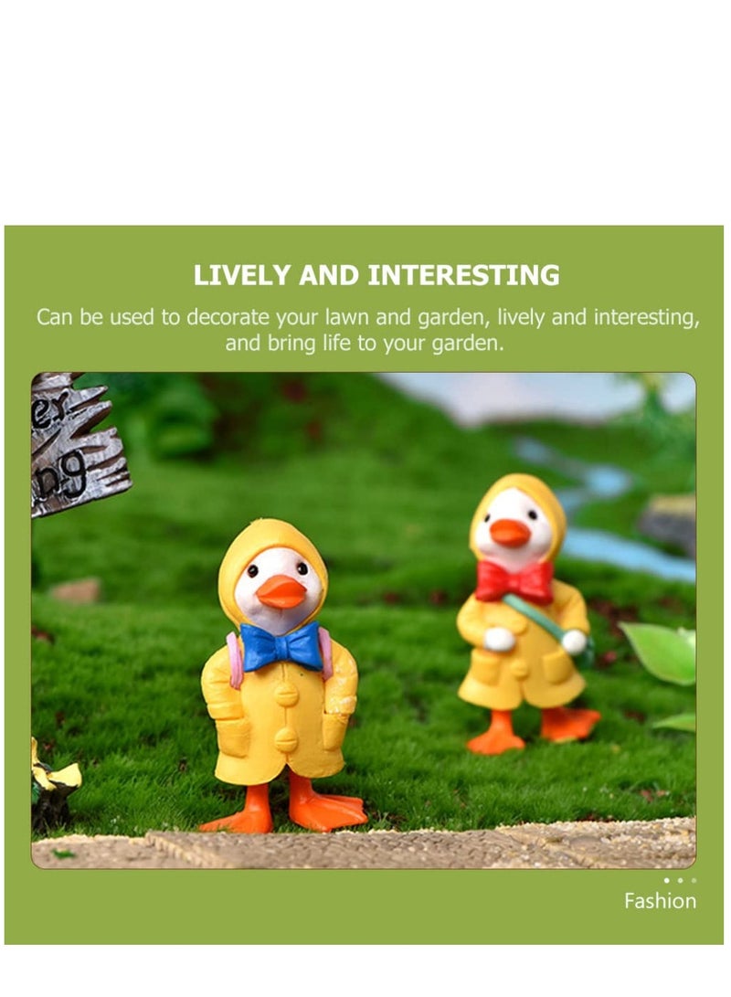 KASTWAVE Miniature Glass Ornaments 8pcs Duck Figurines Miniature Duck Figure Statue Collection Birthday Topper Cake Decoration Accessories Miniature Glass Animals - Image 5