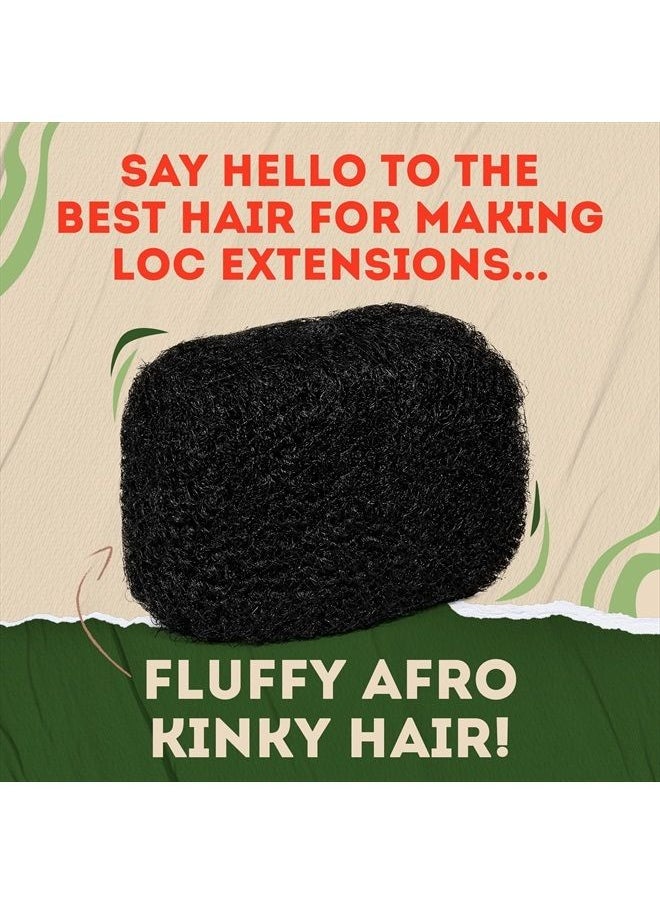Locsanity - Afro Kinky 100% Bulk Natural Human Hair - Braiding Hair for Dreadlocks, Loc Repair, Dreadlock Extensions, Twists, Braids - 8 Inches Long, 1 Oz - Image 1