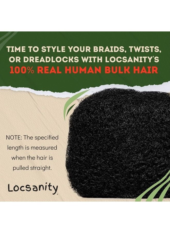 Locsanity - Afro Kinky 100% Bulk Natural Human Hair - Braiding Hair for Dreadlocks, Loc Repair, Dreadlock Extensions, Twists, Braids - 8 Inches Long, 1 Oz - Image 1