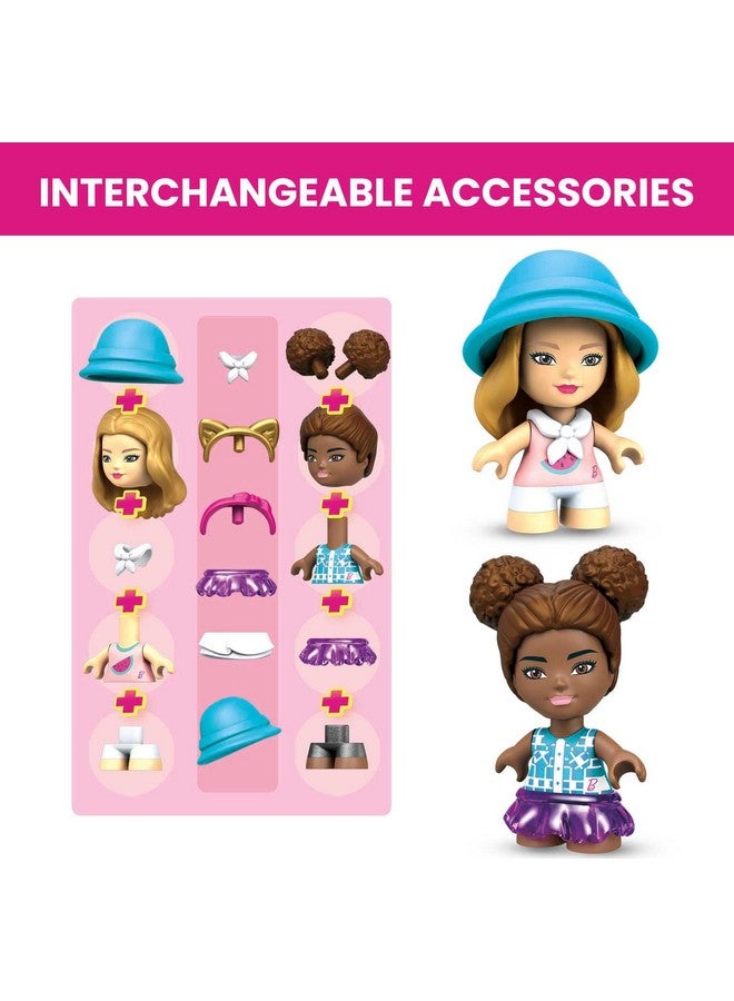 Mega Brands MEGA Construx Barbie Kids Building Toy Set, Adventure DreamCamper with 123 Pieces, 2 Micro-Dolls, Furniture and Accessories, Pink, Ages 5+ Years - Image 5