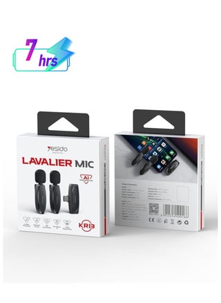LAVALIER MIC KR13 Noise AI Reduction Best Microphone For Vlogers Black - pzsku/Z84866D75D5E07296D2BBZ/45/1743924185/daa9923f-1c35-4ba6-8dd8-f0cdd5115724